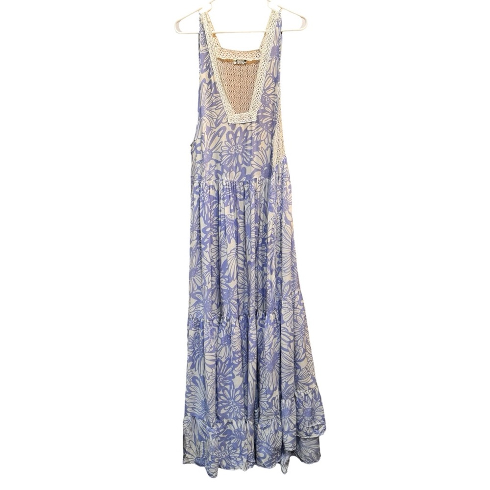 Free People Size XL Tiers For You Maxi Slip Dress Pull One Boho Chic
